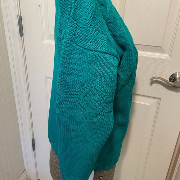 VTG KELLY GREEN RAMIE AND COTTON SWEATER SIZE M BY CASUAL CORNER - Picture 3 of 9